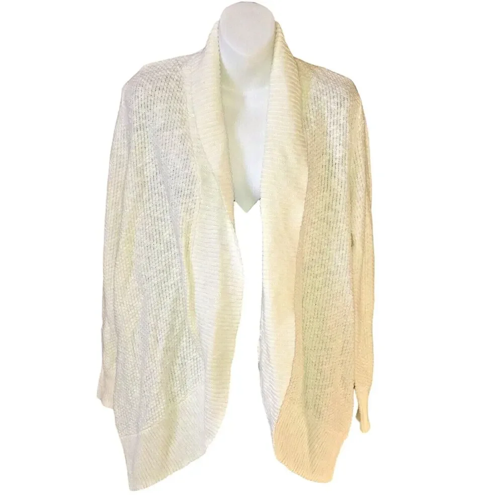 Style & Co Women's Shawl-Lapel Open-Front Cardigan Winter White Size Small - $69